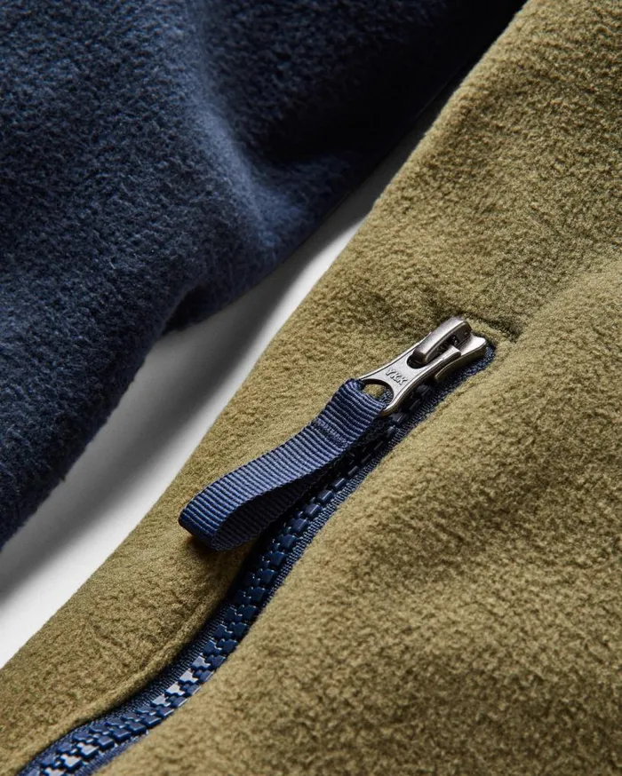 Passenger Clothing Set Off Recycled Polar 14 Zip Fleece Deep Navy Men Fleece
