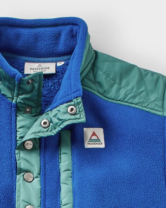 Passenger Clothing Solace Recycled SherpaLined Polar Fleece True Blue Men Fleece