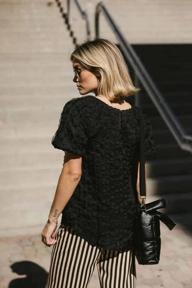 Patton Ruffle Blouse In Black Black Women Bohme Tops