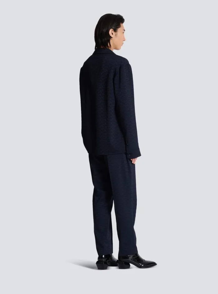 PB Labyrinth Jacquard Pyjama Shirt Navy Men Balmain Shirts And Polos