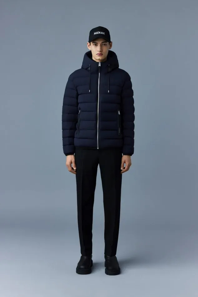 Puffer Men Mackage JACK Agile360 Stretch Light Down Jacket With Hood Black