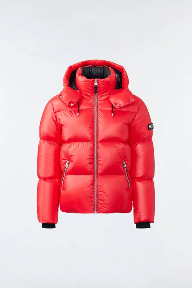 Puffer Men Mackage KENTZ Lustrous Down Jacket With Hood Black