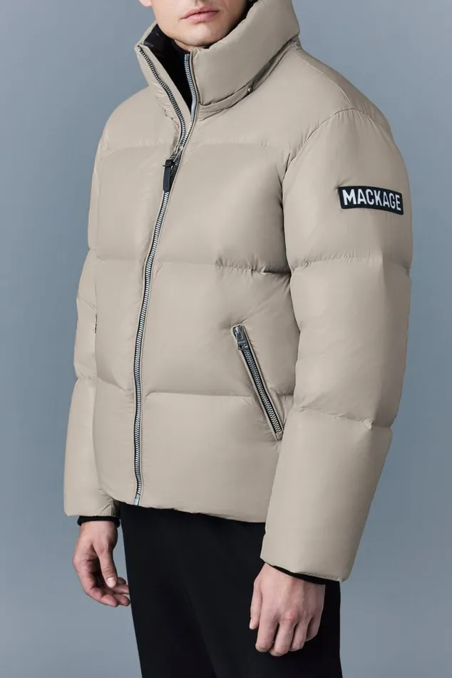 Puffer Men Mackage KENTZ Lustrous Down Jacket With Hood Black