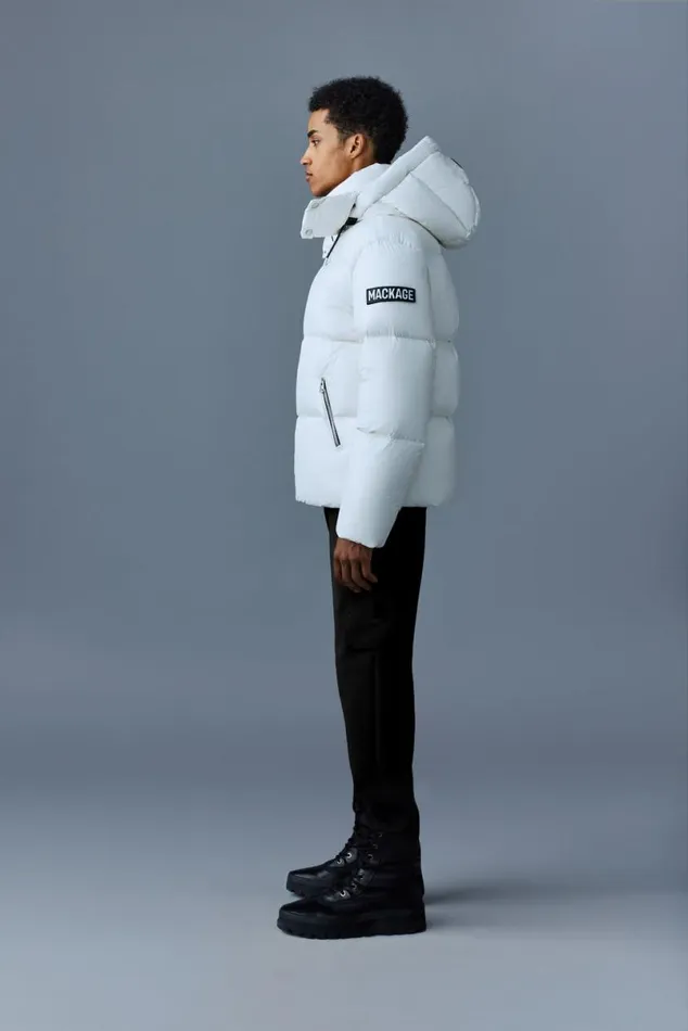 Puffer Men Mackage KENTZ Lustrous Down Jacket With Hood Black