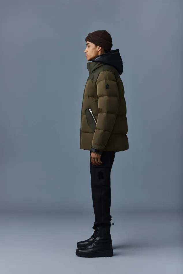 Puffer Men Mackage RILEY Classic Down Jacket With Removable Shearling Bib Black
