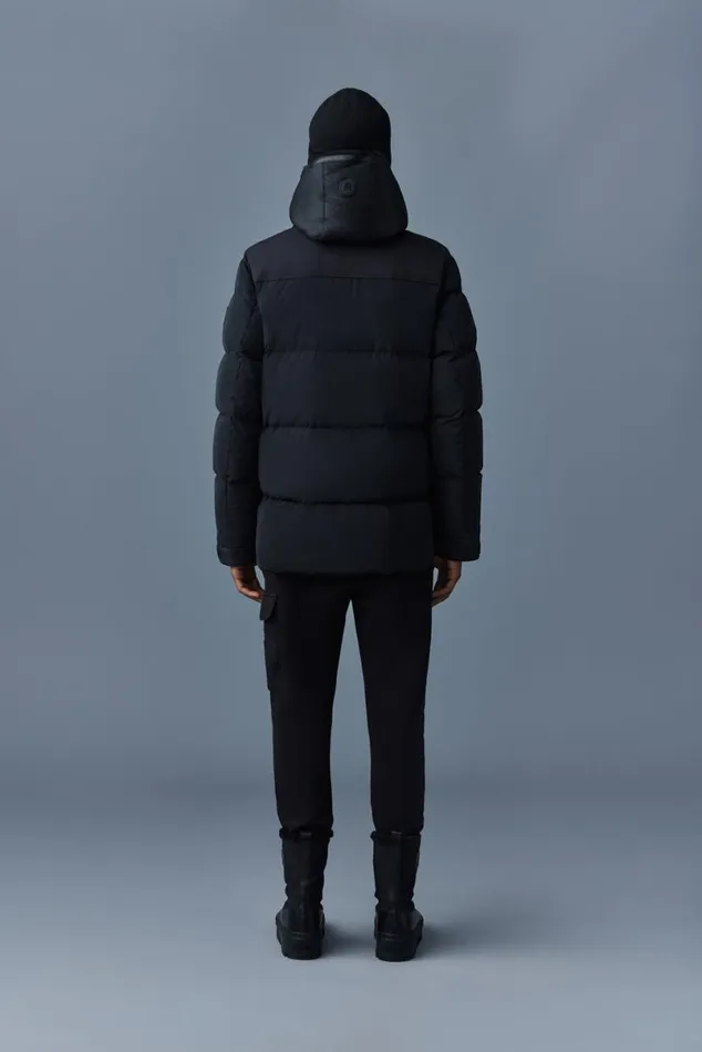 Puffer Men Mackage RILEY Classic Down Jacket With Removable Shearling Bib Black