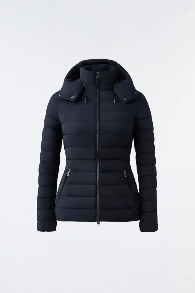 Puffers Women Mackage MICHI Agile360 Stretch Light Down Jacket With Hood Black Puffers Women Mackage MICHI Agile360 Stretch Light Down Jacket With Hood Black