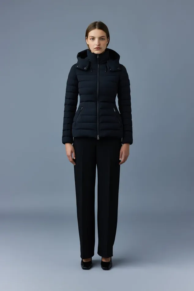 Puffers Women Mackage MICHI Agile360 Stretch Light Down Jacket With Hood Black Puffers Women Mackage MICHI Agile360 Stretch Light Down Jacket With Hood Black