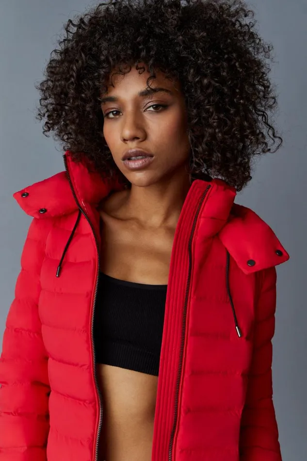 Puffers Women Mackage MICHI Agile360 Stretch Light Down Jacket With Hood Black Puffers Women Mackage MICHI Agile360 Stretch Light Down Jacket With Hood Black