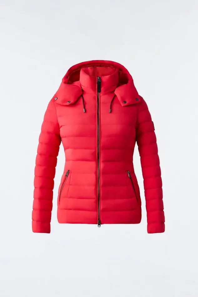 Puffers Women Mackage MICHI Agile360 Stretch Light Down Jacket With Hood Black Puffers Women Mackage MICHI Agile360 Stretch Light Down Jacket With Hood Black