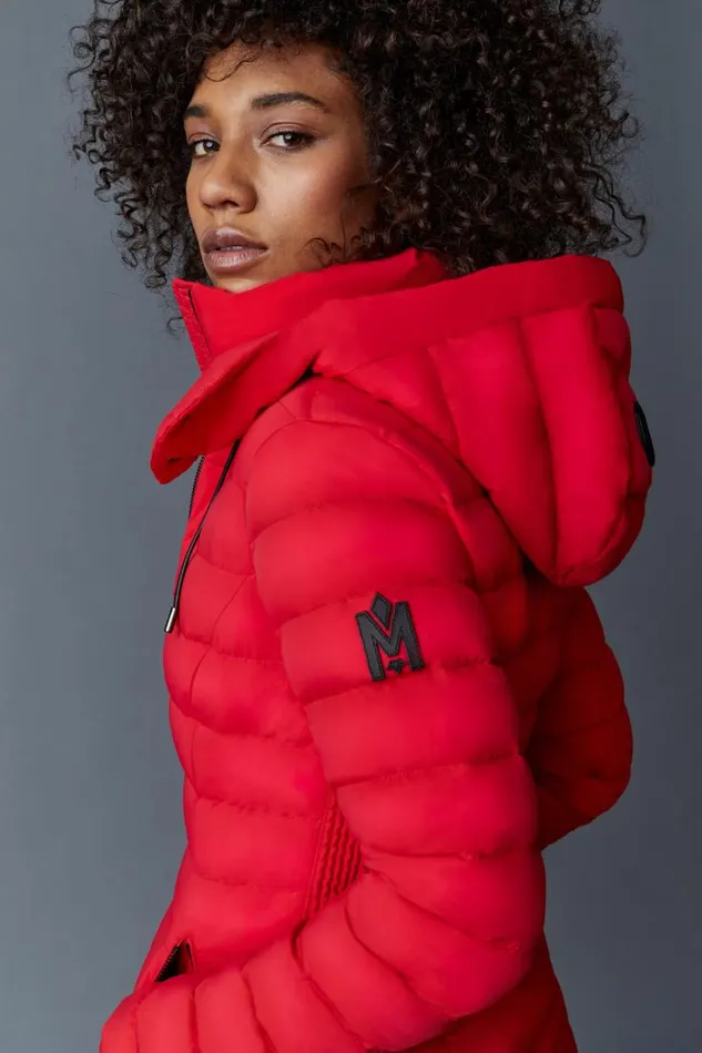 Puffers Women Mackage MICHI Agile360 Stretch Light Down Jacket With Hood Black Puffers Women Mackage MICHI Agile360 Stretch Light Down Jacket With Hood Black