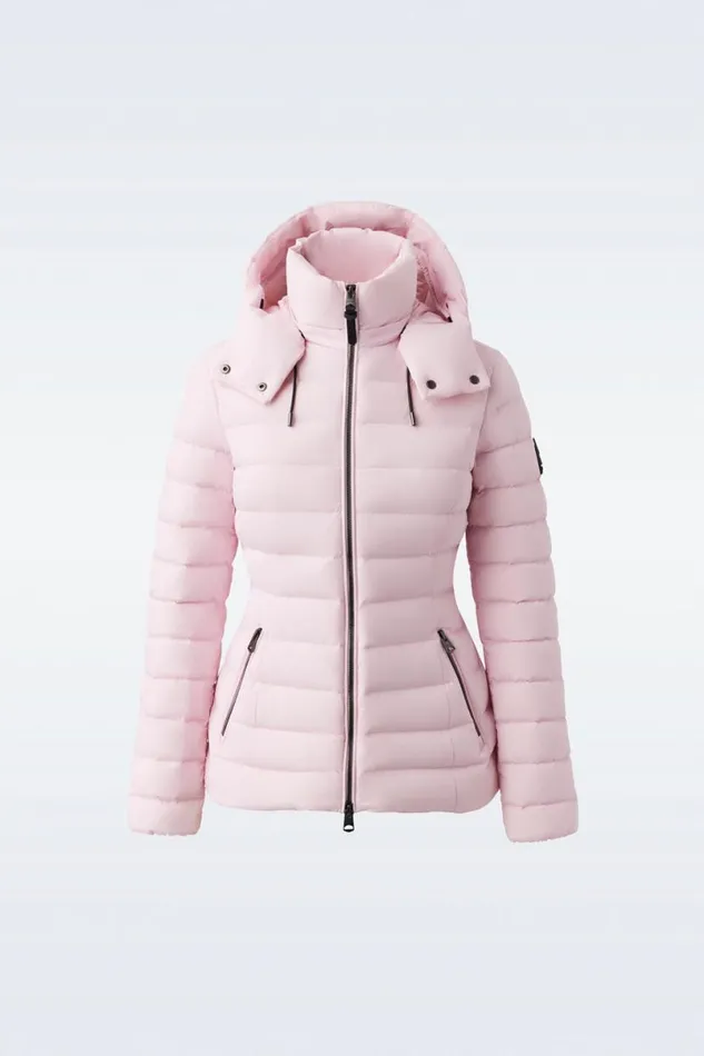 Puffers Women Mackage MICHI Agile360 Stretch Light Down Jacket With Hood Black Puffers Women Mackage MICHI Agile360 Stretch Light Down Jacket With Hood Black