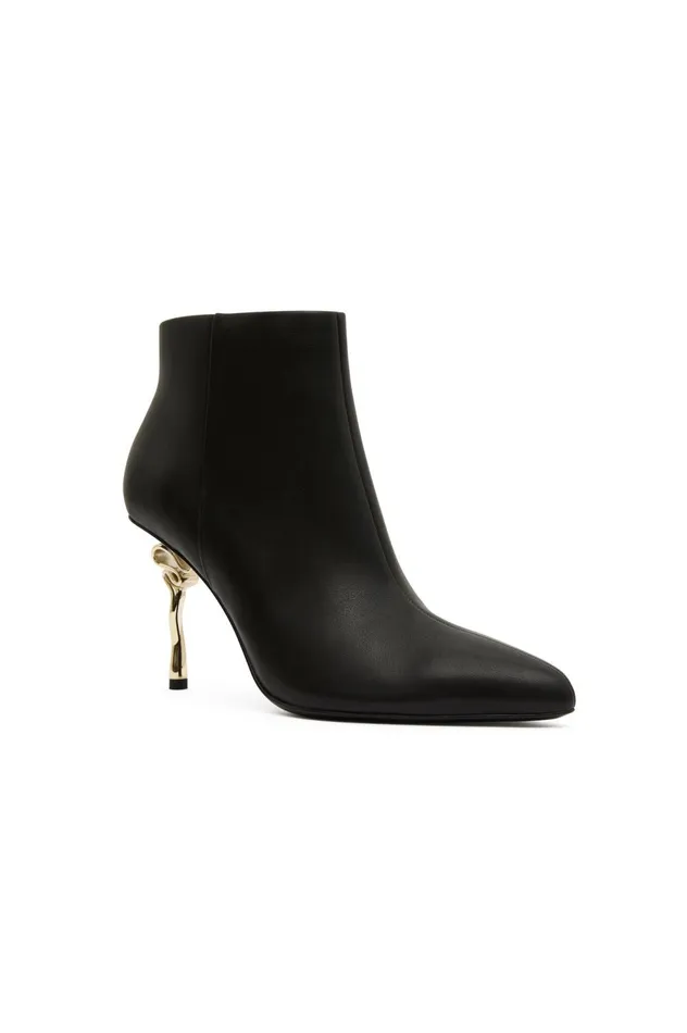 Quinn Ribbon Heel Ankle Boot Black Women Aje Shoes