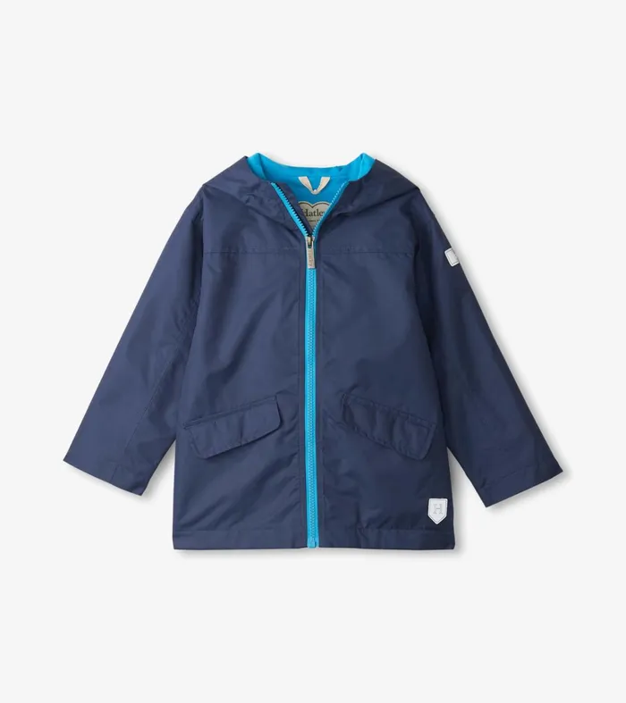 Rainwear GirlsBoys Hatley Navy ZipUp Lightweight Rain Jacket