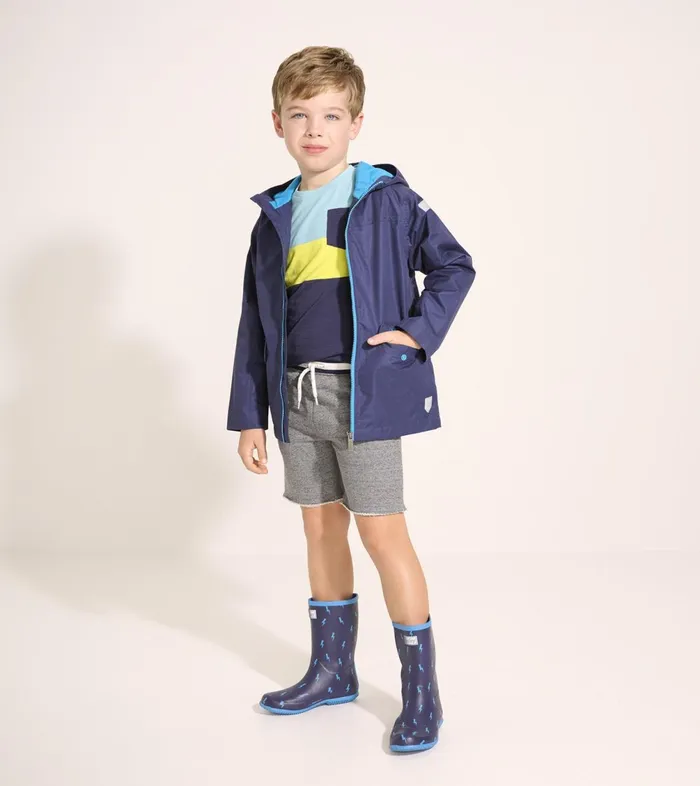 Rainwear GirlsBoys Hatley Navy ZipUp Lightweight Rain Jacket