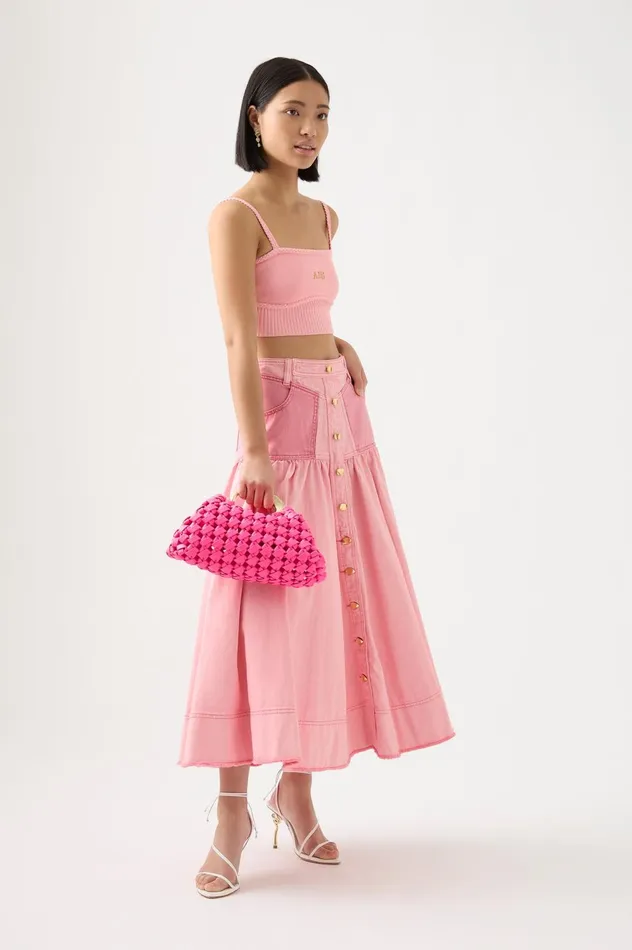 Ream Braided Crop Top Ballet Pink Women Aje Body 038 Crepe Knit