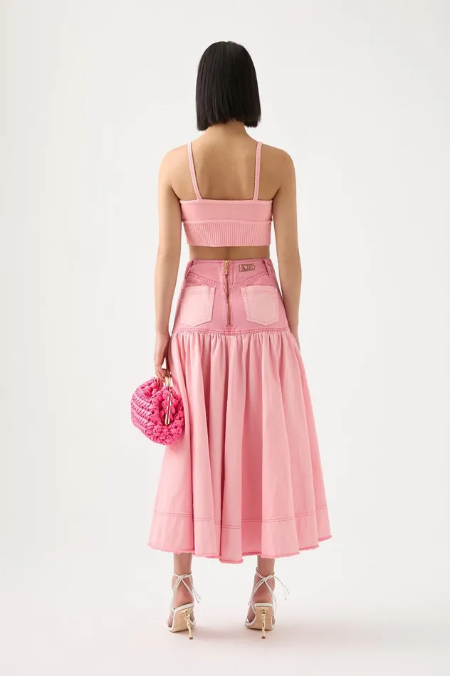 Ream Braided Crop Top Ballet Pink Women Aje Body 038 Crepe Knit
