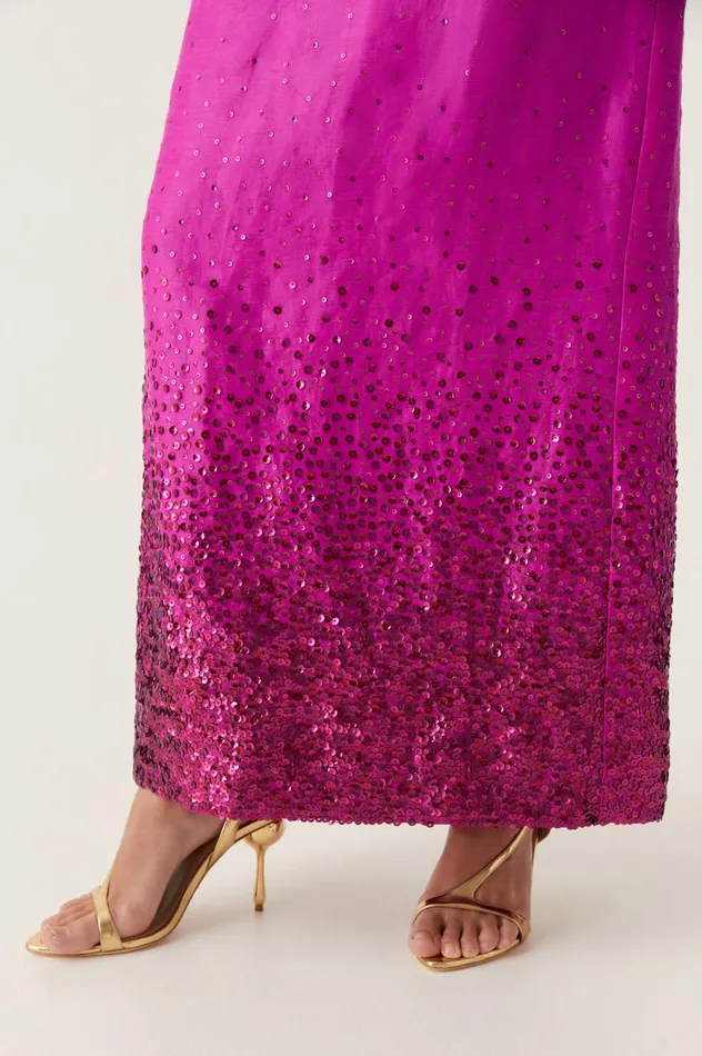 Reflection Sequin Maxi Dress Deep Magenta Women Aje Maxi Dresses