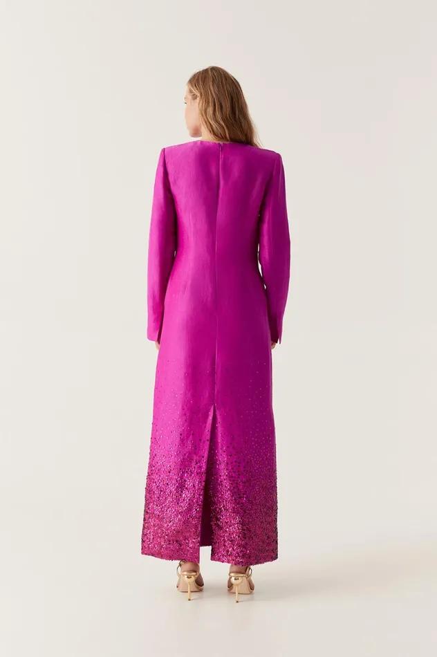 Reflection Sequin Maxi Dress Deep Magenta Women Aje Maxi Dresses