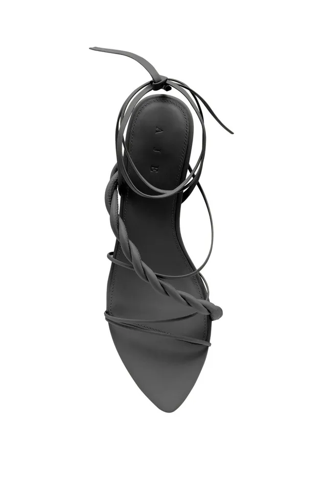 Rosamund Strappy Twist Heel Black Women Aje Shoes