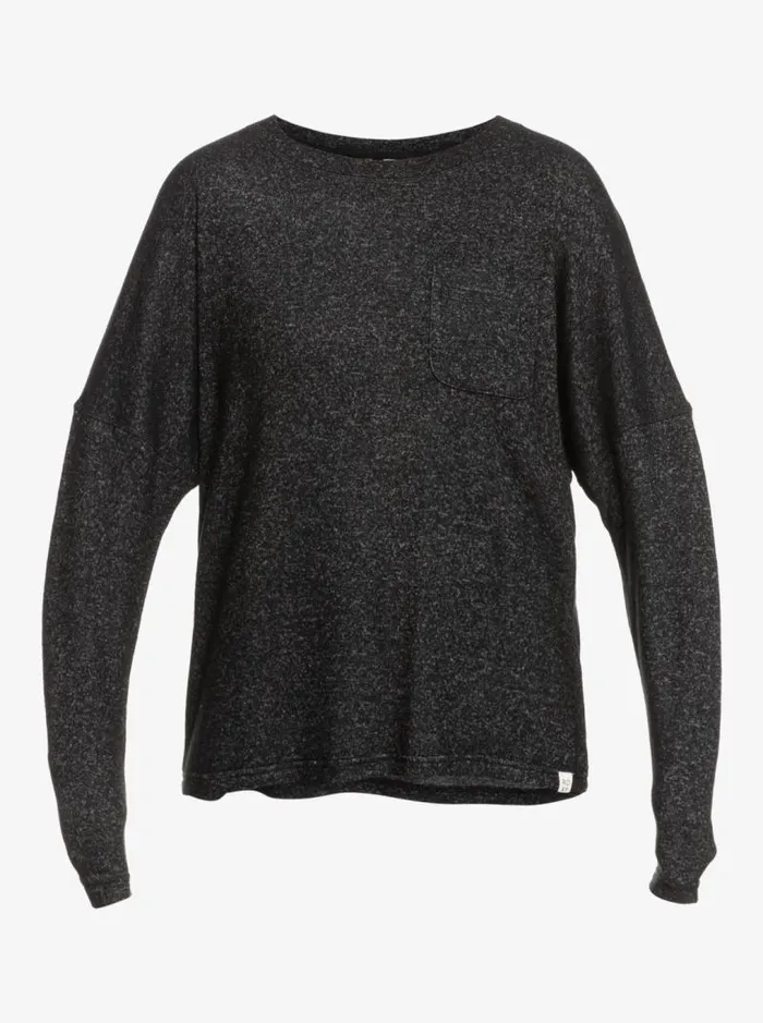 Roxy Loungewear Casual Vibe Long Sleeve Pocket TShirt Anthracite 8211 Women Roxy Loungewear Casual Vibe Long Sleeve Pocket TShirt Anthracite 8211 Women