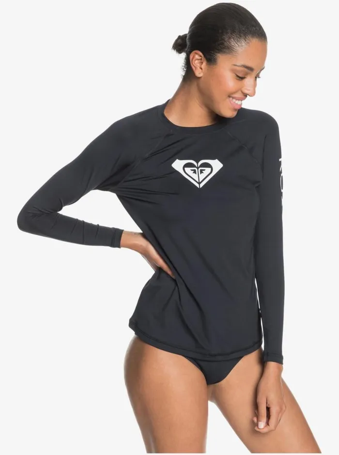 Roxy Rashguards Beach Classics Long Sleeve UPF 50 Rashguard Anthracite 8211 Women