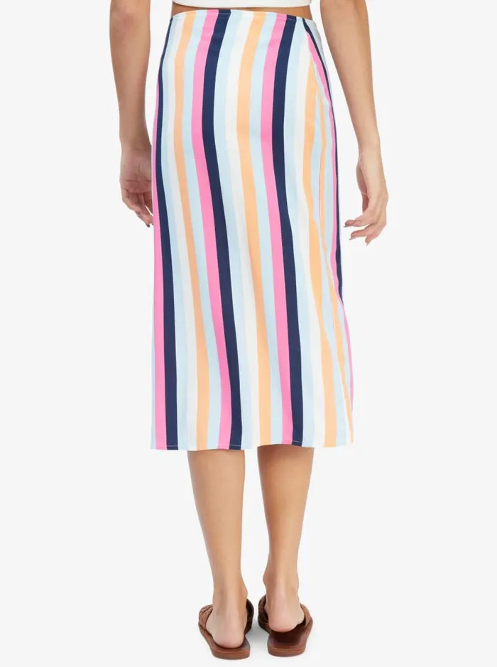 Roxy Skirts Destiny Waits Midi Wrap Skirt Cool Blue Throwback Stripe 8211 Women Roxy Skirts Destiny Waits Midi Wrap Skirt Cool Blue Throwback Stripe 8211 Women