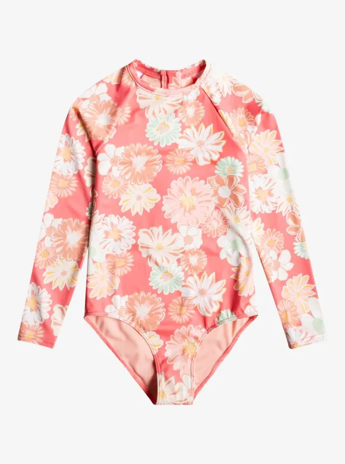 Roxy Surf Girl039s 716 Vintage Mood Story LSL Surf Tee Tea Rose Boogie Chillen Girl S 8211 Kids
