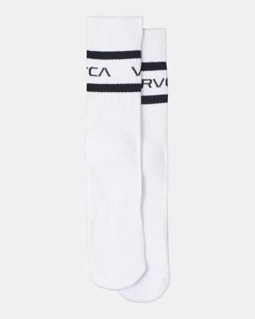 Rvca 2 Pack Striped Crew Socks White SportMen Other Accessories