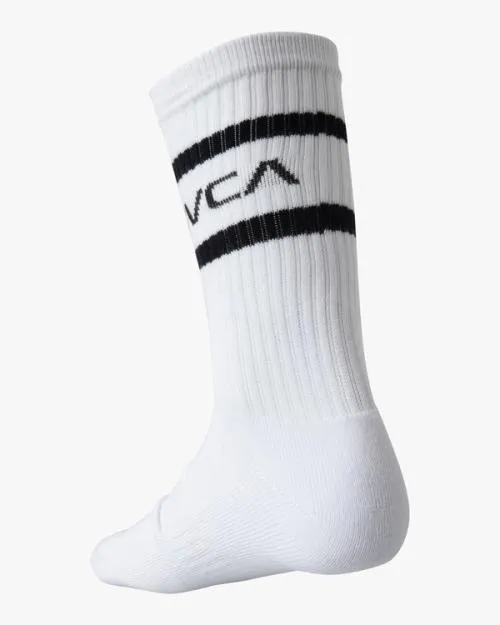 Rvca 2 Pack Striped Crew Socks White SportMen Other Accessories