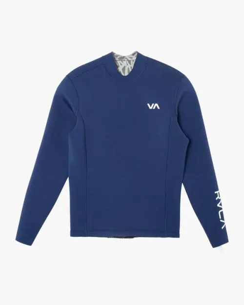 Rvca 2mm Balance Back Zip Wetsuit Jacket Navy Surf Neoprene Tops