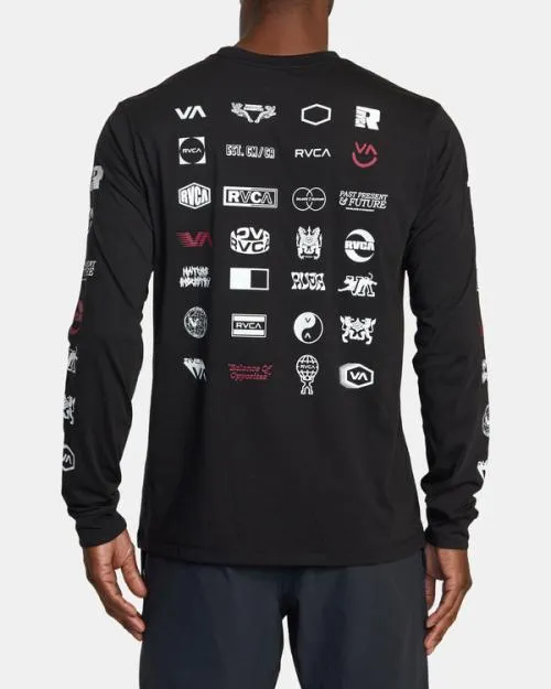 Rvca Arena Long Sleeve TShirt Black SportMen Tees and Tanks