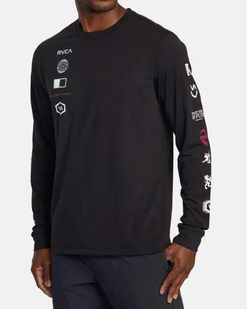 Rvca Arena Long Sleeve TShirt Black SportMen Tees and Tanks