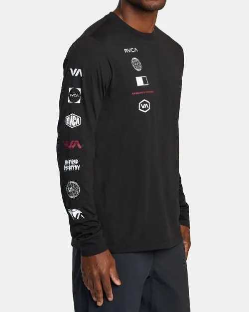 Rvca Arena Long Sleeve TShirt Black SportMen Tees and Tanks