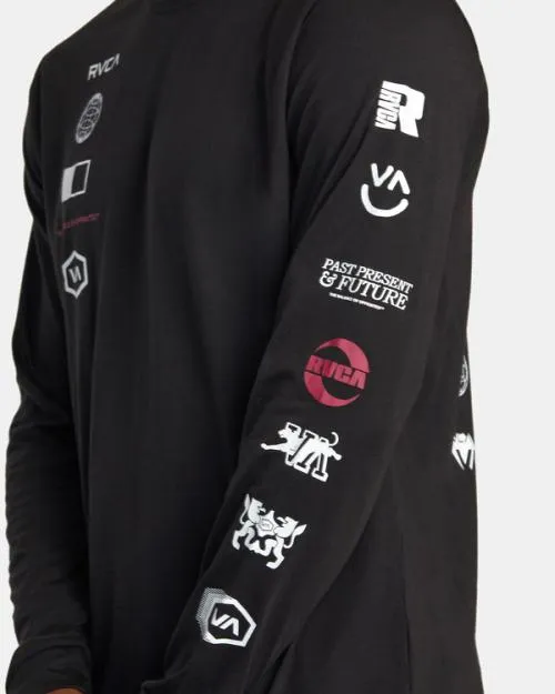 Rvca Arena Long Sleeve TShirt Black SportMen Tees and Tanks
