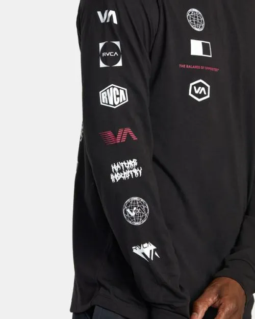 Rvca Arena Long Sleeve TShirt Black SportMen Tees and Tanks