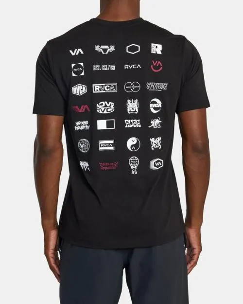 Rvca Arena TShirt Black SportMen Short Sleeves