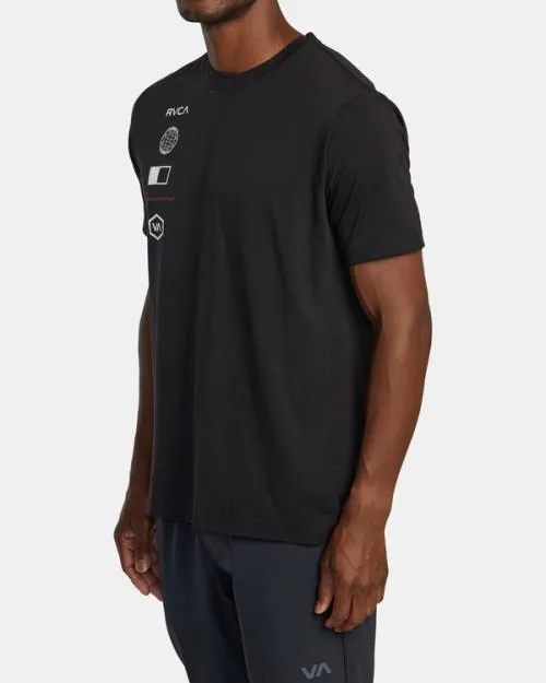 Rvca Arena TShirt Black SportMen Short Sleeves
