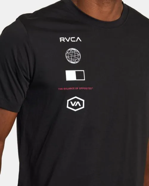 Rvca Arena TShirt Black SportMen Short Sleeves