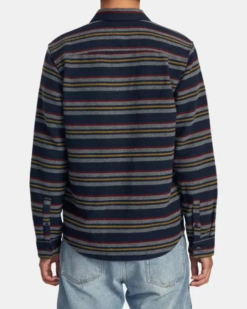 Rvca Blanket Long Sleeve Shirt Navy Men Shirts and Flannels