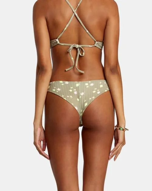 Rvca Decoupage Cheeky Bikini Bottoms Aloe Women Bikini Bottoms