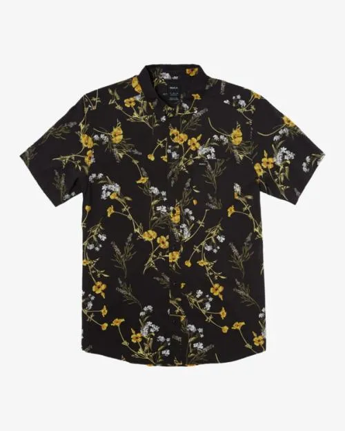 Rvca Further Floral Short Sleeve Shirt Midnight Men Shirts and Flannels