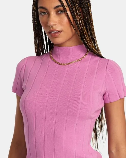 Rvca Jones Sweater Dress Meta Pink Women Dresses and Rompers