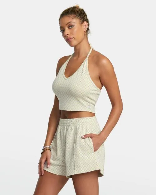 Rvca Marina Elastic Shorts Cloud Women Shorts and Skirts