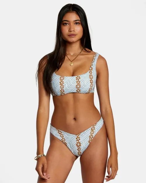 Rvca Micro Magic Reversible Bra Bikini Top Shale Women Bikini Tops