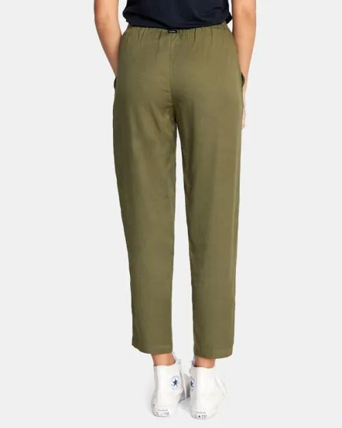 Rvca New Yume Beach Pants Dark Olive Women Pants