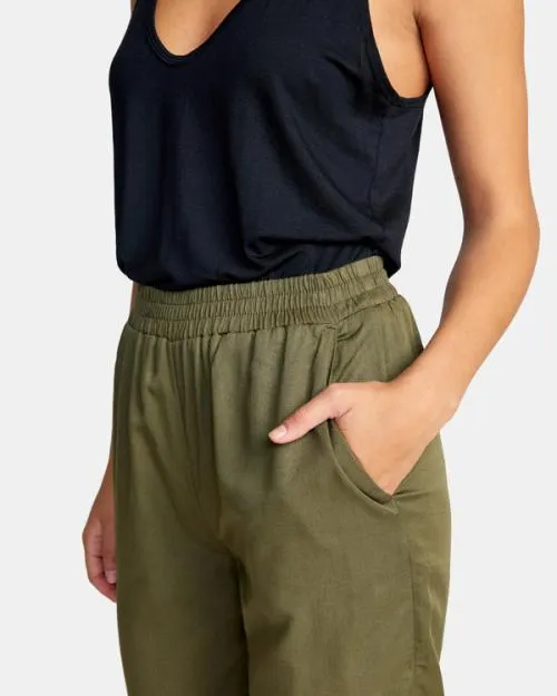 Rvca New Yume Beach Pants Dark Olive Women Pants