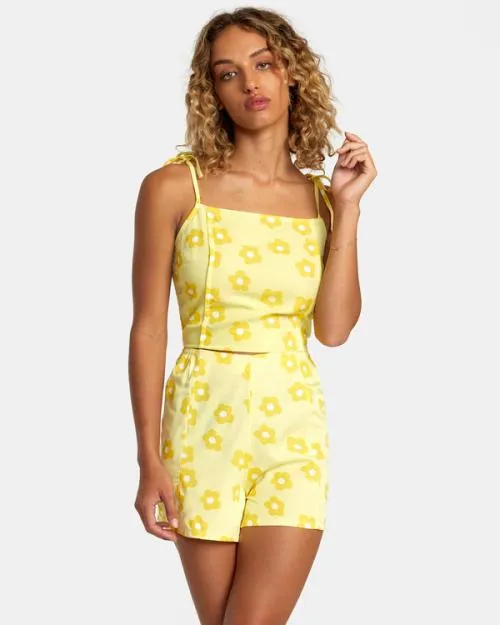 Rvca Nicky Cami Tank Top Pineapple Women Tops
