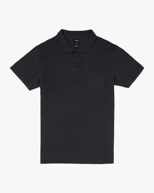 Rvca PTC Pigment Polo Shirt Black Men Short Sleeves