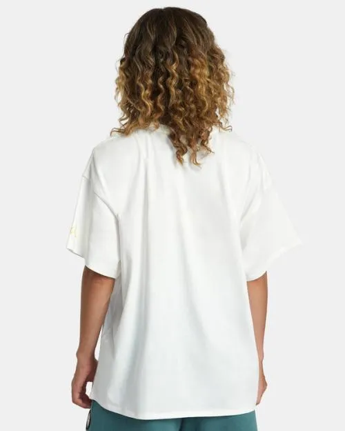 Rvca Rose Machado Yin Yang Tee Vintage White WomenMen Short Sleeves